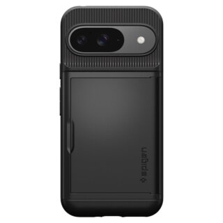 Spigen Slim Armor CS Google Pixel 9 / 9 Pro kemény hátlap tok kártyatartóval - fekete