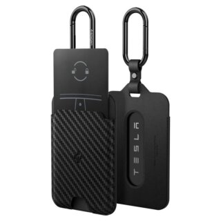 Spigen Air Fit Tesla S / 3 / X / Y (összes modell) kulcs kártyatartó + karabíner + 2x kártyatartó - fekete - 2db