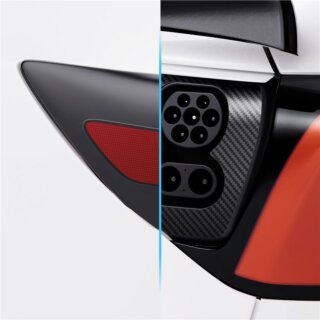 Spigen Tesla Model 3 (2021-2023) / Model Y (2023-2024) töltőnyílás matrica - fekete karbon