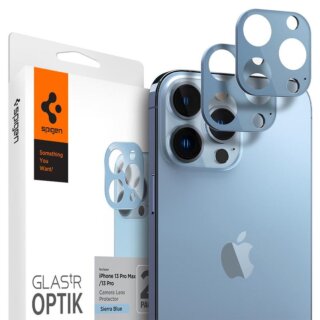 Spigen tR Optik iPhone 13 Pro / 13 Pro Max kamerasziget lencsevédő üvegfólia - kék