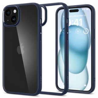 Spigen Ultra Hybrid iPhone 15 ütésálló szilikon hátlap tok - kék