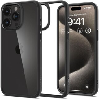 Spigen Ultra Hybrid iPhone 15 Pro Max ütésálló szilikon hátlap tok - fekete