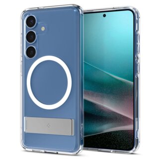 Spigen Ultra Hybrid S MagSafe Samsung Galaxy S25 ütésálló kemény hátlap tok + kitámasztó - átlátszó/fehér