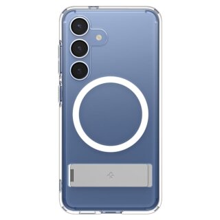 Spigen Ultra Hybrid S MagSafe Samsung Galaxy S25 ütésálló kemény hátlap tok + kitámasztó - átlátszó/fehér
