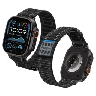 Spigen WBF0 Apple Watch 46mm / 45mm / 44mm / Ultra 49mm tépőzáras szíj - fekete