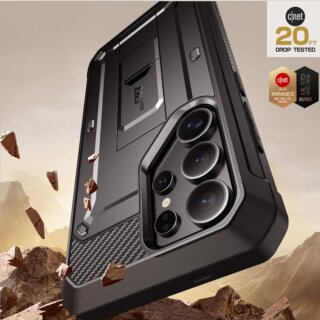 Supcase Unicorn Beetle Pro Samsung Galaxy S25 Ultra ütésálló kemény tok kijelzővédővel - 2db - fekete