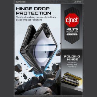Supcase Unicorn Beetle Pro Samsung Galaxy Z Flip 7 ütésálló kemény tok + előlap - fekete