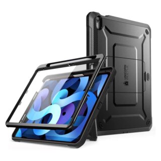 Supcase Unicorn Beetle Pro iPad 11" A16 (2025) / 10,9" (2022) ütésálló szilikon tok + előlap + állvány - fekete