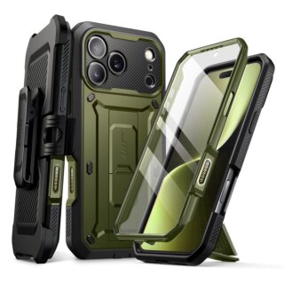 Supcase UB Pro iPhone 17 Pro Max ütésálló kemény tok + kijelzővédővel - zöld