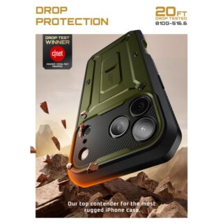 Supcase UB Pro iPhone 17 Pro Max ütésálló kemény tok + kijelzővédővel - zöld
