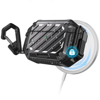 Supcase Unicorn Beetle Pro MagSafe IP68 Apple AirPods Pro 3 vízálló kemény tok + karabíner - fekete
