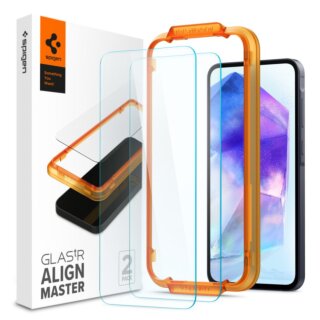 Spigen GLAS.tR Align Master Samsung Galaxy A55 5G kijelzővédő üveg felhelyező kerettel - 2db