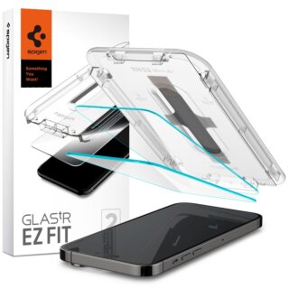 Spigen Glas.tR EZ Fit iPhone 14 Pro kijelzővédő üveg felhelyező applikátorral - 2db