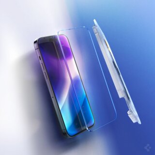 Spigen Glas.tR EZ Fit iPhone 14 Pro Max kijelzővédő üveg felhelyező applikátorral - 2db