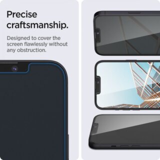 Spigen GLAS.tR Slim HD Privacy iPhone 16e / 14 / 13 / 13 Pro kijelzővédő üvegfólia