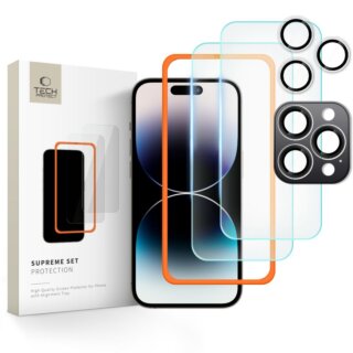 iKi Supreme Set iPhone 16 Pro Max kijelzővédő üvegfólia 2db + kamera lencsevédő üvegfólia