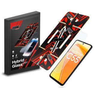 GrizzGlass HybridGlass Easy Realme C55 hibrid kijelzővédő üvegfólia felhelyező applikátorral
