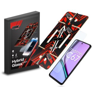 GrizzGlass HybridGlass Easy Realme C67 hibrid kijelzővédő üvegfólia felhelyező applikátorral