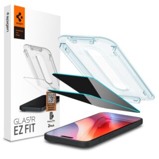 Spigen Glas.tR EZ Fit Privacy iPhone 16 Pro betekintésgátló kijelzővédő üvegfólia felhelyező applikátorral - 2db