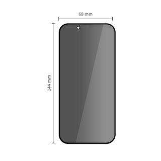 iKi Quick Set Spy+ Privacy iPhone 13 / 13 Pro / 14 / 16e teljes betekintésgátló kijelzővédő üvegfólia felhelyező applikátorral - 2db