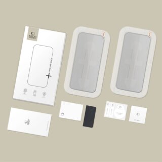 iKi Quick Set Spy+ Privacy iPhone 14 Pro teljes betekintésgátló kijelzővédő üvegfólia felhelyező applikátorral - 2db