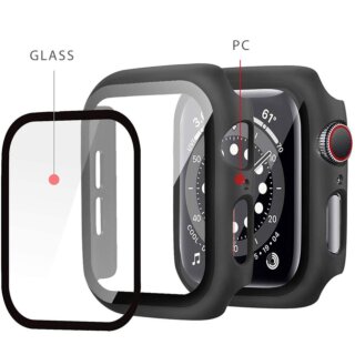 iKi Defense360 Apple Watch 44mm üveg+tok - fekete