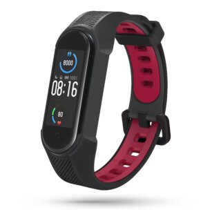 Tech protect armour xiaomi mi smart band 5-6 szilikon szíj fekete piros