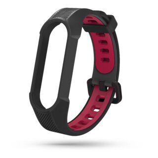 Tech protect armour xiaomi mi smart band 5-6 szilikon szíj fekete piros