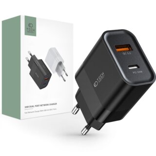 iKi C30W hálózati töltő USB-C PD30W + USB-A QC3.0 - fekete