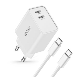 iKi C35W 2x USB-C PD35W hálózati töltő  + USB-C - USB-C kábel - fehér