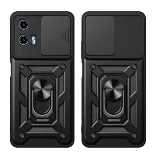 iKi CamShield Pro Motorola Moto G24 / G24 Power / G04 ütésálló hátlap tok kameravédővel - fekete