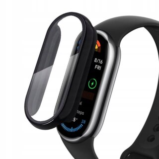 iKi Defense Xiaomi Smart Band 10 / 10 NFC kemény tok + kijelzővédő üvegfólia - fekete