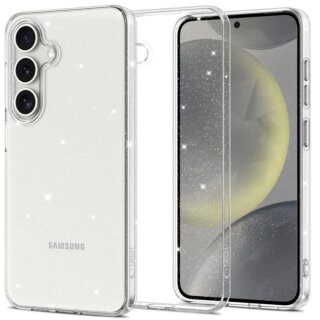 iKi Flexair Samsung Galaxy S25 szilikon hátlap tok - átlátszó/csillámos