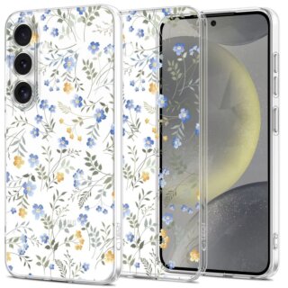 iKi Flexair Samsung Galaxy S25 szilikon hátlap tok - átlátszó/virágos