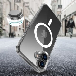 iKi Flexair Hybrid MagSafe iPhone 16 Plus szilikon hátlap tok - átlátszó