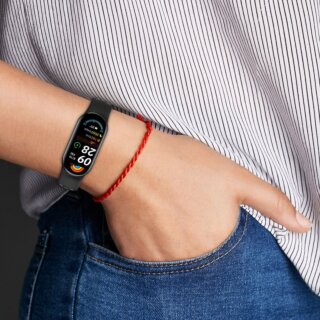 iKi Iconband Air Xiaomi Smart Band 8 / 9 / 10 / 10 NFC szilikon szíj - fekete/piros