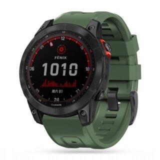 iKi Iconband Garmin Fenix 5 / 6 / 6 Pro / 7 szilikon szíj - sötétzöld