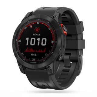 iKi Iconband Garmin Fenix 5 / 6 / 6 Pro / 7 szilikon szíj - fekete