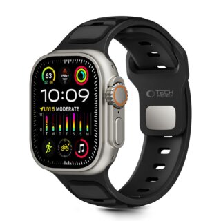 iKi Iconband Line Apple Watch 46mm / 45mm / 44mm / Ultra 49mm szilikon szíj - fekete