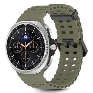 iKi Iconband Pro Samsung Galaxy Watch 8 / Classic 46mm / 44mm / 40mm szilikon szíj - zöld