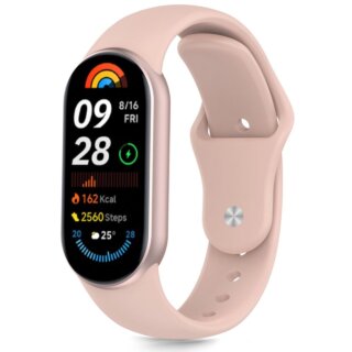 iKi Iconband Pure Xiaomi Smart Band 8 / 9 / 10 / 10 NFC szilikon szíj - rózsaszín