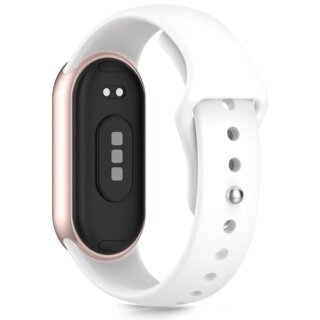 iKi Iconband Pure Xiaomi Smart Band 8 / 9 / 10 / 10 NFC szilikon szíj - fehér