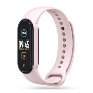 iKi Iconband Xiaomi Mi Smart Band 5 / 6 / 6 NFC / 7 szilikon szíj - rózsaszín