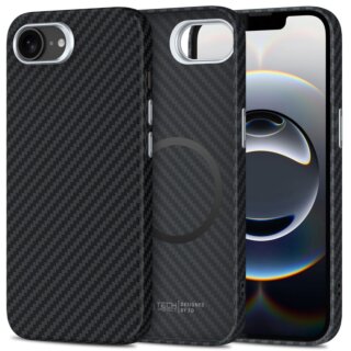 iKi Ion Carbon MagSafe iPhone 16e kemény hátlap tok - fekete/ezüst