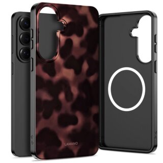 iKi Lamano MagSafe Samsung Galaxy S26 kemény hátlap tok - barna/mintás