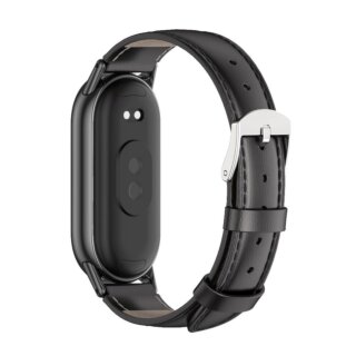 iKi Leatherfit Xiaomi Smart Band 8 / 8 NFC bőr szíj - fekete
