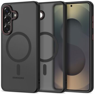 iKi MagCam MagSafe Samsung Galaxy S26+ Plus kemény hátlap tok - matt fekete/piros