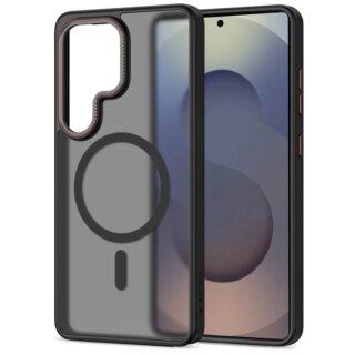 iKi MagCam MagSafe Samsung Galaxy S26 Ultra kemény hátlap tok - matt fekete/piros