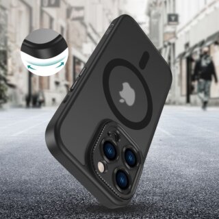 iKi MagCam MagSafe iPhone 16 Pro Max kemény ütésálló hátlap tok - fekete/matt