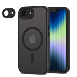 iKi MagCam MagSafe iPhone 16e kemény ütésálló hátlap tok - matt fekete
